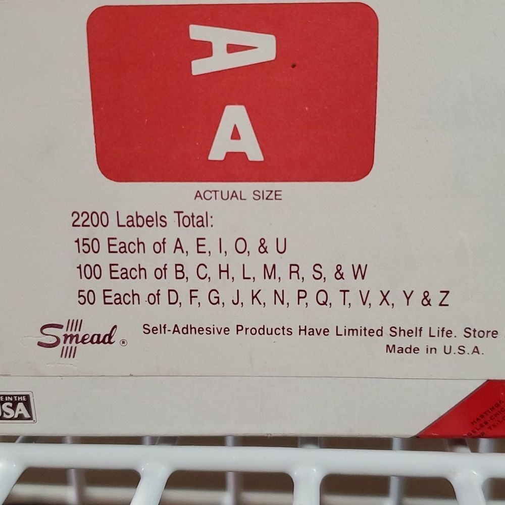 NEW Smead AlphaZ ACCS Color-Coded Labels, A-Z Index, Assorted Colors, 2200/Box - Picture 2 of 5